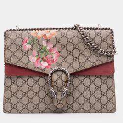 Pre Owned Gucci Medium GG Supreme Blooms Dionysus Shoulder Bag