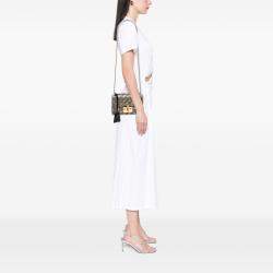 Pre Owned Gucci Small GG Supreme Bee Padlock Crossbody