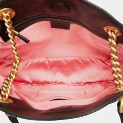 Pre Owned Gucci Black Medium GG Marmont Matelasse Leather Chain Shoulder Bag