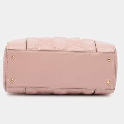 Pre Owned Gucci Pink Mini GG Matelasse Leather Top Handle Bag