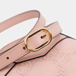 Pre Owned Gucci Pink Mini GG Matelasse Leather Top Handle Bag