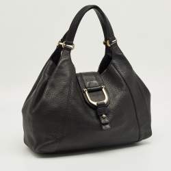 Pre Owned Gucci Black Leather Greenwich Shoulder Bag