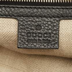 Pre Owned Gucci Black Leather Greenwich Shoulder Bag