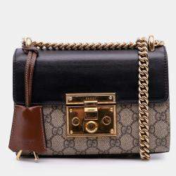 Pre Owned Gucci Small GG Supreme Padlock Crossbody
