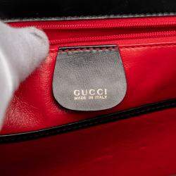 Pre Owned Gucci Black Calfskin Bamboo Night
