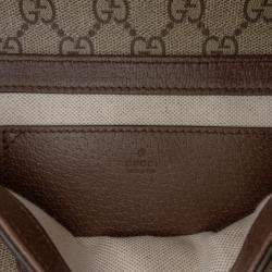 Pre Owned Gucci Brown GG Supreme Ophidia Pochette Crossbody