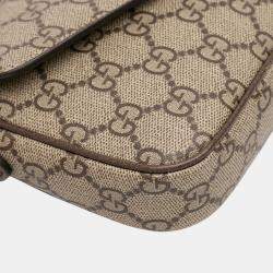 Pre Owned Gucci Brown GG Supreme Ophidia Pochette Crossbody