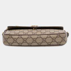 Pre Owned Gucci Brown GG Supreme Ophidia Pochette Crossbody