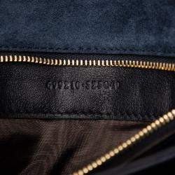 Pre Owned Gucci Navy Blue Medium Suede Blondie Crossbody