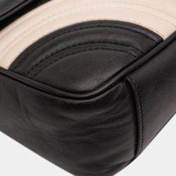 Pre Owned Gucci Black Medium GG Marmont Bicolor Matelasse Leather Shoulder Bag