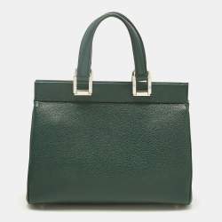 Pre Owned Gucci Green Leather Small Zumi Tote