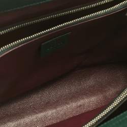 Pre Owned Gucci Green Leather Small Zumi Tote