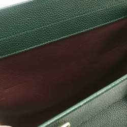 Pre Owned Gucci Green Leather Small Zumi Tote