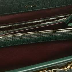 Pre Owned Gucci Green Leather Small Zumi Tote