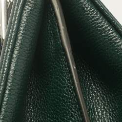 Pre Owned Gucci Green Leather Small Zumi Tote