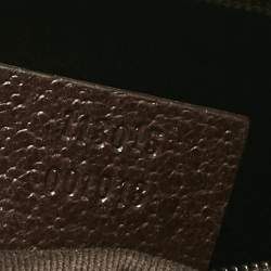 Pre Owned Gucci Dark Brown/Beige Canvas and Leather Tote