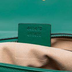 Pre Owned Gucci Green Medium GG Marmont Matelasse Leather Shoulder Bag