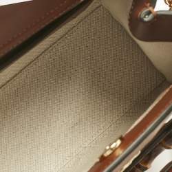 Pre Owned Gucci Brown/Beige GG Canvas Mini Crystal Diana Tote