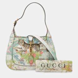 Pre Owned Gucci Blue Small Calfskin Tiger Jackie 1961 Crossbody