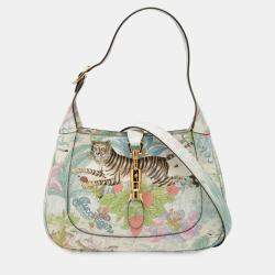 Pre Owned Gucci Blue Small Calfskin Tiger Jackie 1961 Crossbody