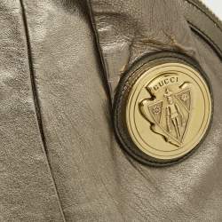 Pre Owned Gucci Metallic Leather Large Hysteria Satchel
