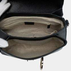 Pre Owned Gucci Black Small Dollar Calf Interlocking G Satchel