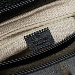 Pre Owned Gucci Black Small Dollar Calf Interlocking G Satchel