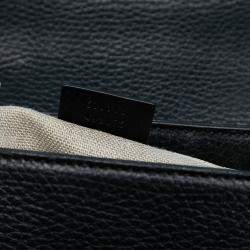 Pre Owned Gucci Black Small Dollar Calf Interlocking G Satchel