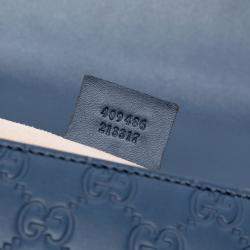 Pre Owned Gucci Blue Medium Guccissima Padlock Shoulder Bag
