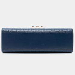 Pre Owned Gucci Blue Medium Guccissima Padlock Shoulder Bag