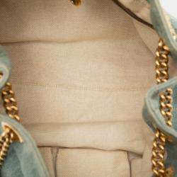Pre Owned Gucci Blue Medium Denim Soho Chain Tote