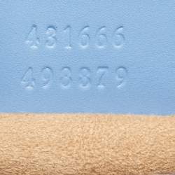 Pre Owned Gucci Light Blue Leather Mini Web Chain Sylvie Shoulder Bag