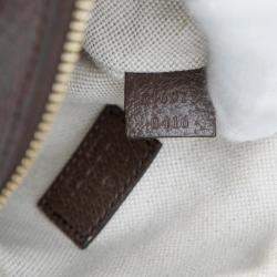 Pre Owned Gucci Beige Brown Micro Jumbo GG Canvas Web Top Handle Bag