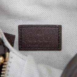 Pre Owned Gucci Beige Brown Micro Jumbo GG Canvas Web Top Handle Bag