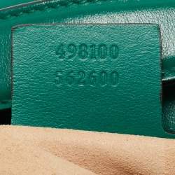 Pre Owned Gucci Green Matelasse Leather GG Marmont Camera Top Handle Bag