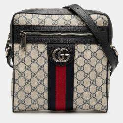 Pre Owned Gucci Small GG Supreme Web Ophidia Messenger Bag