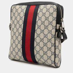 Pre Owned Gucci Small GG Supreme Web Ophidia Messenger Bag
