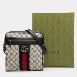 Pre Owned Gucci Small GG Supreme Web Ophidia Messenger Bag