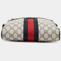 Pre Owned Gucci Small GG Supreme Web Ophidia Messenger Bag