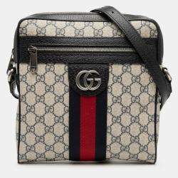 Pre Owned Gucci Small GG Supreme Web Ophidia Messenger Bag