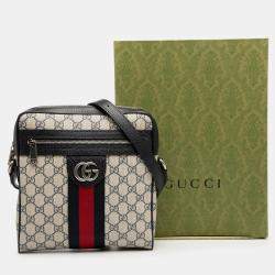 Pre Owned Gucci Small GG Supreme Web Ophidia Messenger Bag