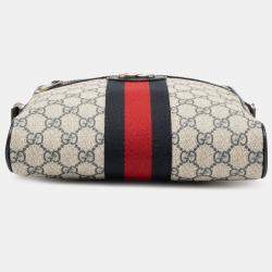 Pre Owned Gucci Small GG Supreme Web Ophidia Messenger Bag