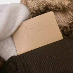 Pre Owned Gucci Beige Canvas Bamboo GG Handbag