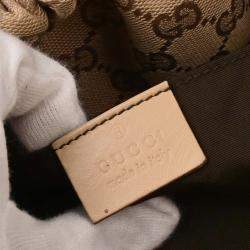 Pre Owned Gucci Beige Canvas Bamboo GG Handbag
