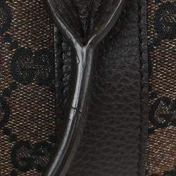 Pre Owned Gucci Brown Bamboo GG Handbag