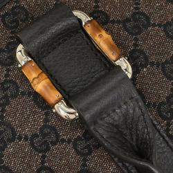 Pre Owned Gucci Brown Bamboo GG Handbag