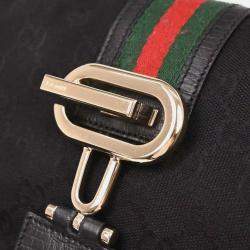 Pre Owned Gucci Black Canvas GG Handbag