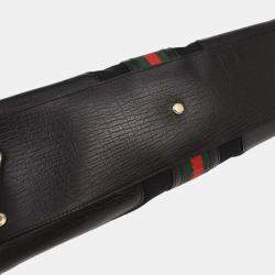 Pre Owned Gucci Black Canvas GG Handbag