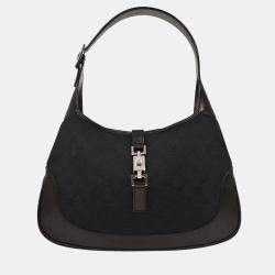 Pre Owned Gucci Black GG Jackie Handbag