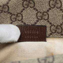 Pre Owned Gucci Brown Medium GG Supreme Web Neo Vintage Double Flap Messenger Bag